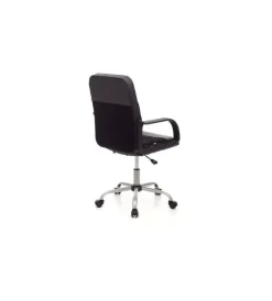 Sedie Ufficio|Sedia da ufficio in ecopelle nera, 58x58x94-102 cm