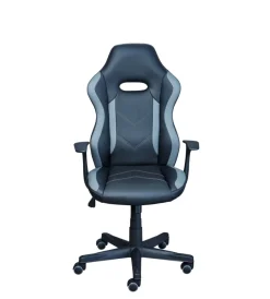 Sedie Ufficio|Sedia da ufficio in ecopelle nera, 65x63x109-118 cm