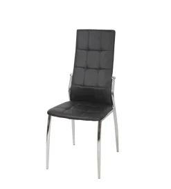 Sedie E Sgabelli-BellaHome Sedia "madeira" ecopelle nera, 44x54x100 cm