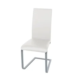 BellaHome Sedie E Sgabelli|Sedia "tenerife" ecopelle bianca, 44x55x98 cm