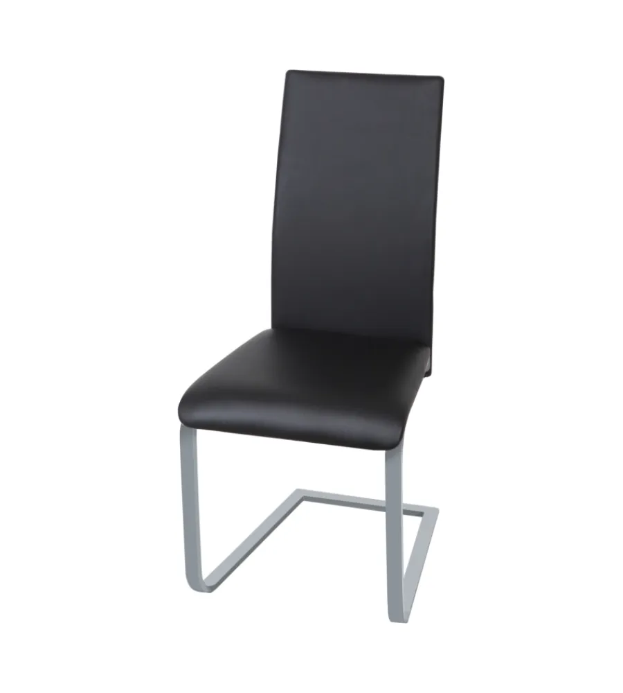 Sedie E Sgabelli-BellaHome Sedia "tenerife" ecopelle nera, 44x55x98 cm