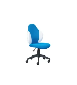 Outlet Sedia ufficio in tessuto azzurro e bianco, 52x56x94-103,5 cm Sedie Ufficio