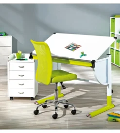 New Sedia ufficio in tessuto con ruote, verde Sedie Ufficio
