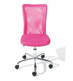 Sedie Ufficio- Sedia ufficio in tessuto con ruote, fuxia