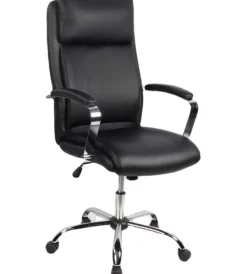 New Sedia ufficio "princeton" in ecopelle nera, 64x75x115-123 cm Sedie Ufficio