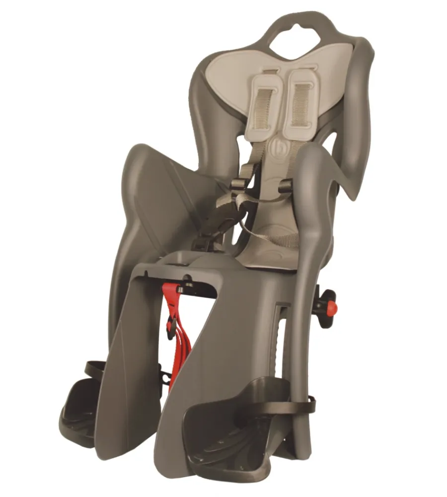 Bici- Seggiolino per bici posteriore bellelli "b-one luxe" attacco al portapacchi con cuscino grigio scuro, portata massima 22 kg