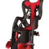 Bici- Seggiolino posteriore nero e rosso per bicicletta per bambini, max. 22 kg, da 3 a 8 anni - si fissa al portapacchi