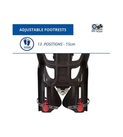 Bici- Seggiolino posteriore nero e rosso per bicicletta per bambini, max. 22 kg, da 3 a 8 anni - si fissa al telaio