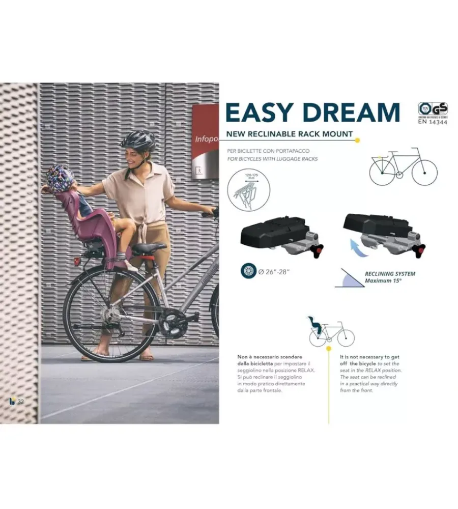 Bici|Seggiolino posteriore per bicicletta bellelli "mr fox " luxe easy dream forest , portata massima 22 kg