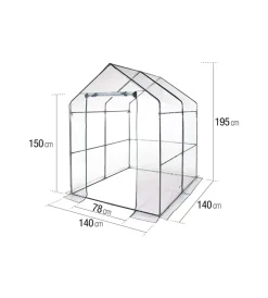 Coltivazione E Cura|Serra a casetta verdelook con telo pvc 140x140x197 cm