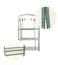 Discount Serra da esterno "maria" con 3 ripiani e telo in pvc 70x50x125 cm Coltivazione E Cura