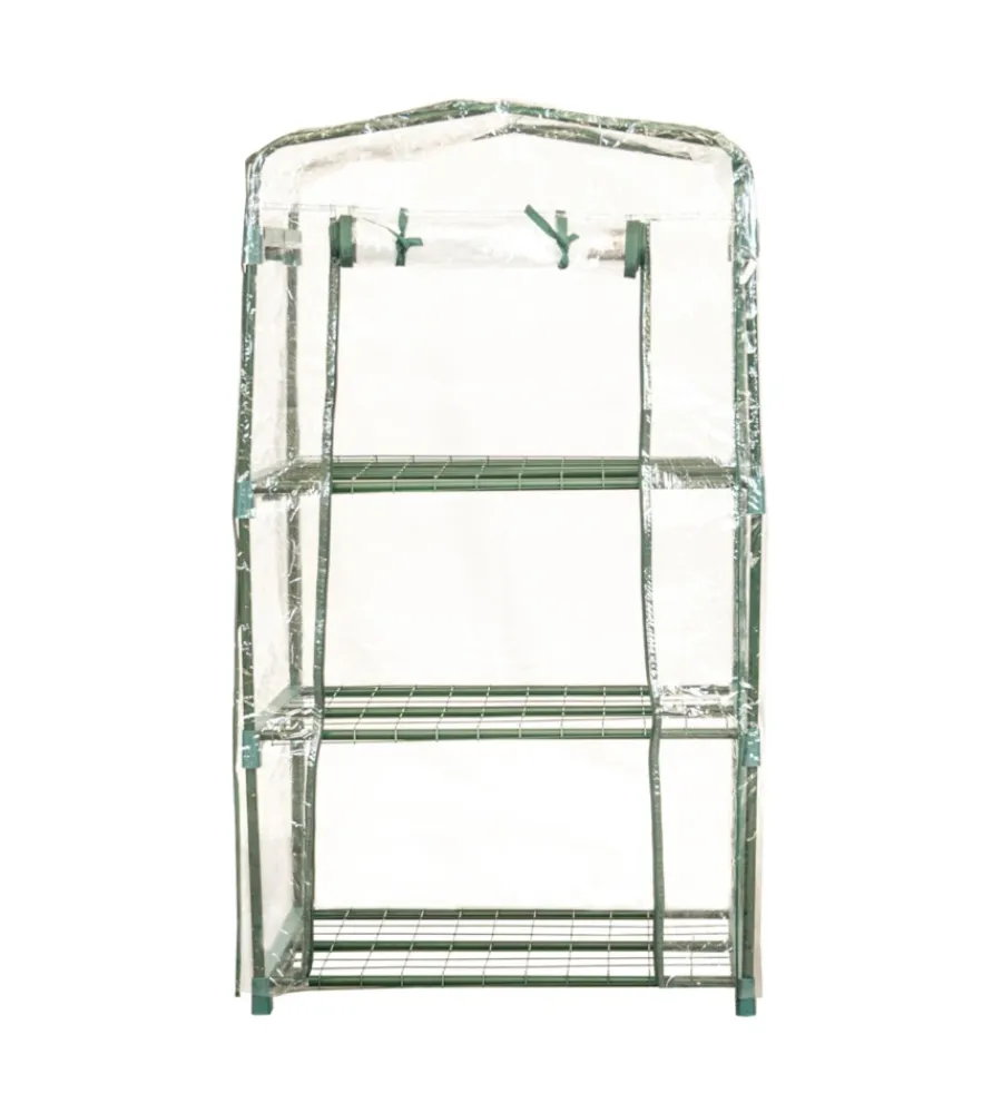 Discount Serra da esterno "maria" con 3 ripiani e telo in pvc 70x50x125 cm Coltivazione E Cura