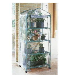 Verdemax Coltivazione E Cura|Serra da giardino "azalea" con 4 ripiani e ruote 70x50x164 cm