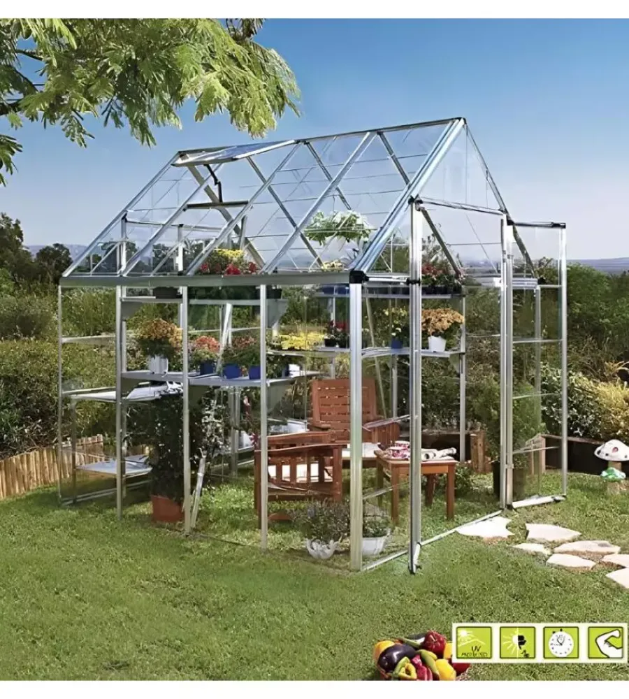 Coltivazione E Cura-Verdemax Serra per giardino "doritis medium" in policarbonato 185x184x209 cm