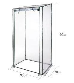Serra per terrazzo con struttura in acciaio e telo in pvc 95x70x190 cm Coltivazione E Cura