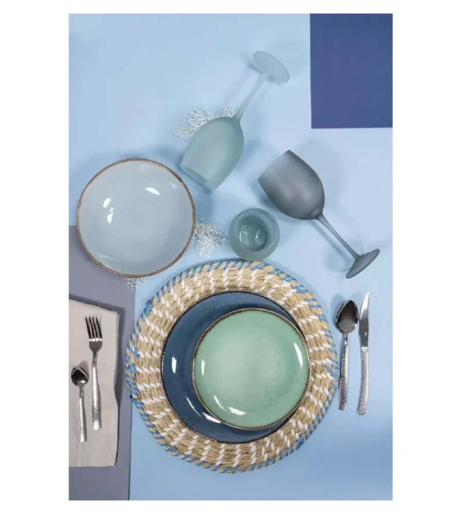 Stoviglie- Servizio calici "happy hour" in vetro sfumature di blu, 6 pezzi