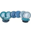 Hot Servizio piatti "baita acuqa " in gress sfumature di blu, 6 pezzi Stoviglie