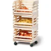 Discount Set 3 cassette con ruote - pino massello finitura naturale Complementi In Legno