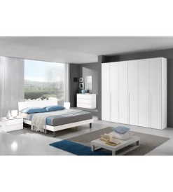Sale Set 2 comodini "giotto" 2 cassetti bianco fiammato 49x38x41 cm Letti E Comodini