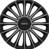 Auto Esterno-Sparco Set 4 copricerchi 16" pollici copriruota auto treviso spc1693bkgr nero grigio