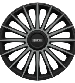 Auto Esterno-Sparco Set 4 copricerchi 16" pollici copriruota auto treviso spc1693bkgr nero grigio