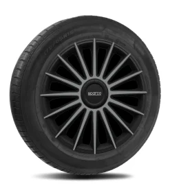 Auto Esterno-Sparco Set 4 copricerchi 16" pollici copriruota auto treviso spc1693bkgr nero grigio