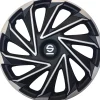 Sparco Auto Esterno|Set 4 copricerchi 16" pollici copriruota auto varese spc1680svbk argento nero