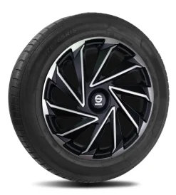 Sparco Auto Esterno|Set 4 copricerchi 16" pollici copriruota auto varese spc1680svbk argento nero