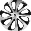 New Set 4 copricerchi 16" pollici copriruota auto sicilia spc1673svbk argento nero Auto Esterno