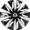 Auto Esterno-Sparco Set 4 copricerchi 15" pollici copriruota auto lazio spc1591bksv nero argento