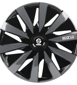 Sparco Auto Esterno|Set 4 copricerchi auto "lazio" nero/grigio, 13" pollici - spc1391bkgr