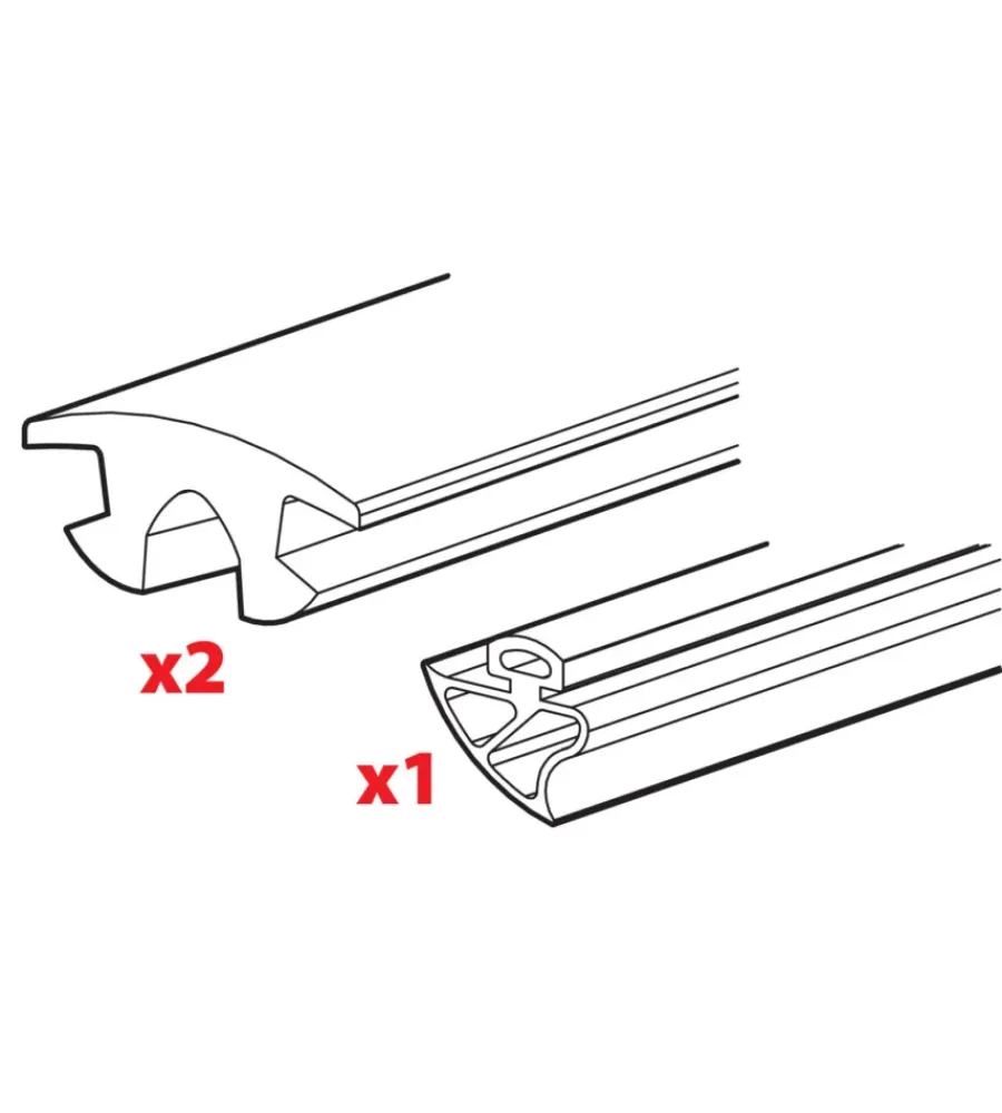 Portaggio-Nordrive Set 3 gomme per una barra kargo-plus - l = 180 cm n99991