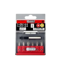 Sale Set 6 inserti a croce philips e pozidriv torsion acr connex "max-power" con supporto magnetico Trapani E Avvitatori