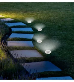 Illuminazione Per Esterno- Set 4 luci solare segnapassi a led con sensore - 10 lumen - 1.2 v