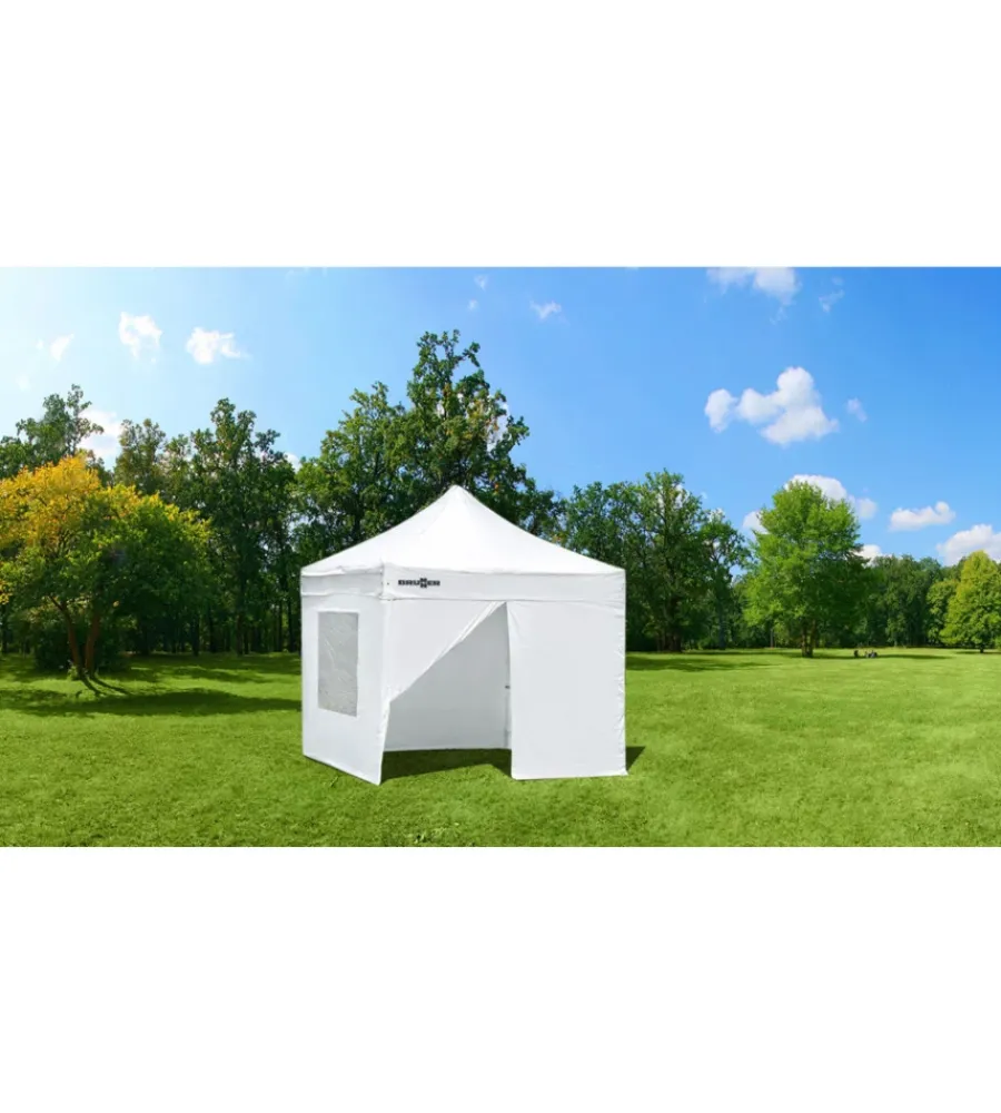 Brunner Campeggio|Set 4 pareti laterali per gazebo da campeggio "zebo enjoy 2.0 e zebò enjoy pro bianco" in poliestere bianco 3x6 m