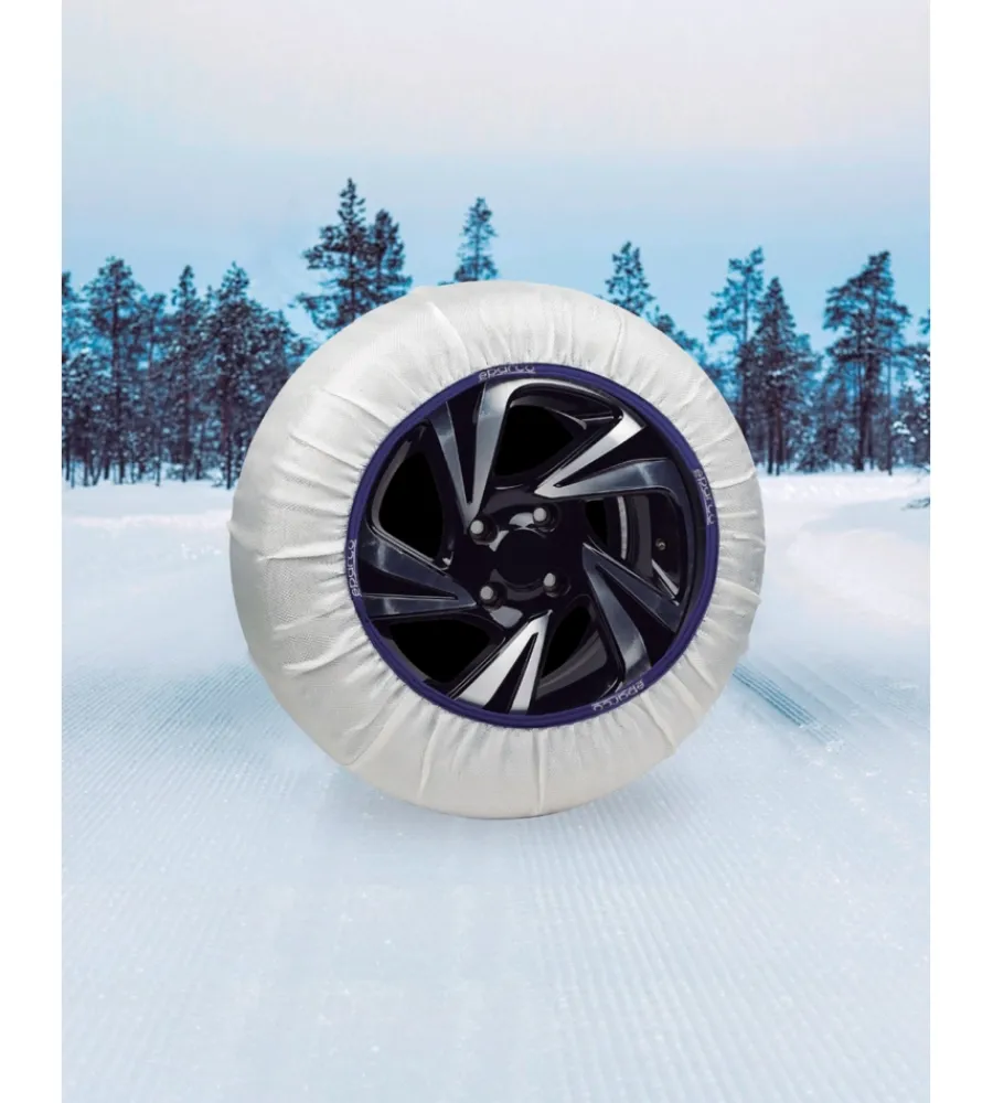 Catene E Calze Da Neve-Sparco Set 2 pezzi calze da neve in tessuto bianco silenziose, tg xl- spt60