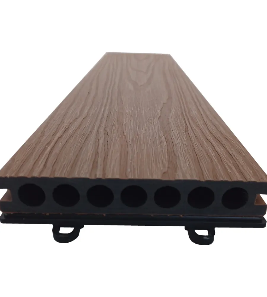 Fontane, Decorazioni E Pavimentazioni|Set 12 pezzi di piastrella da esterno riviera in wpc con finitura teak 60x15 cm