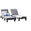 Keter Mobili Da Giardino E Accessori|Set 2 pezzi lettino prendisole "daytona sunlounger" colore grafite, 187,5x58x29 cm -