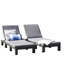 Keter Mobili Da Giardino E Accessori|Set 2 pezzi lettino prendisole "daytona sunlounger" colore grafite, 187,5x58x29 cm -