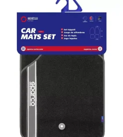 Sparco Auto Interno|Set 4 pezzi tappeti moquette per auto grigio e nero