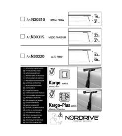 Nordrive Portaggio|Set 2 piedi per grondina (43-58cm) per barre kargo n30320
