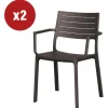 Sale Set 2 sedie da esterno "metaline" in polipropilene effetto metallo bronzo 60x53x81 cm Mobili Da Giardino E Accessori