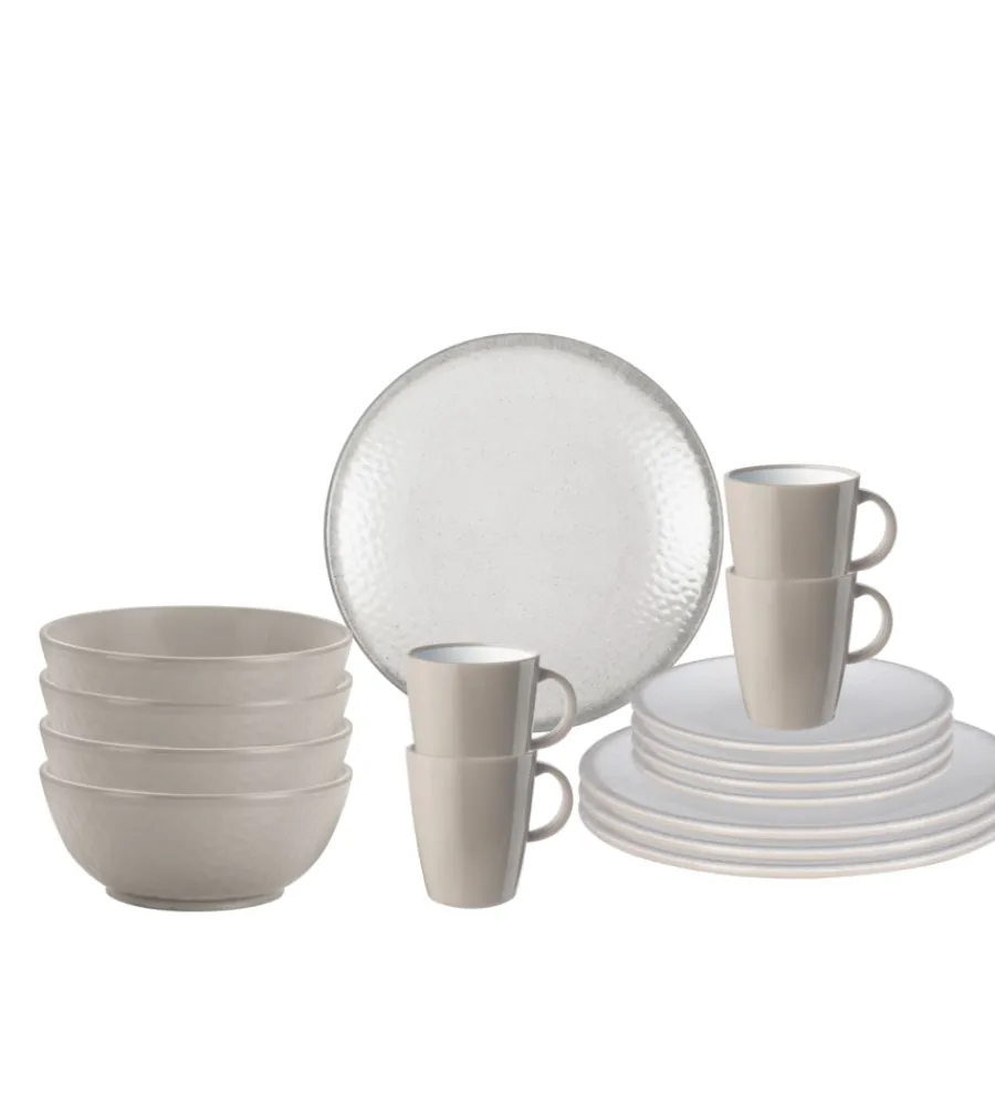 Brunner Campeggio|Set 16 stoviglie da campeggio "amadè" in stone touch antiscivolo
