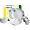 Set 8 stoviglie da campeggio "deep sea" in melamina antiscivolo Campeggio