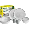 Brunner Campeggio|Set 8 stoviglie da campeggio "bellagio" in stone touch antiscivolo