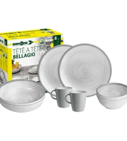 Brunner Campeggio|Set 8 stoviglie da campeggio "bellagio" in stone touch antiscivolo