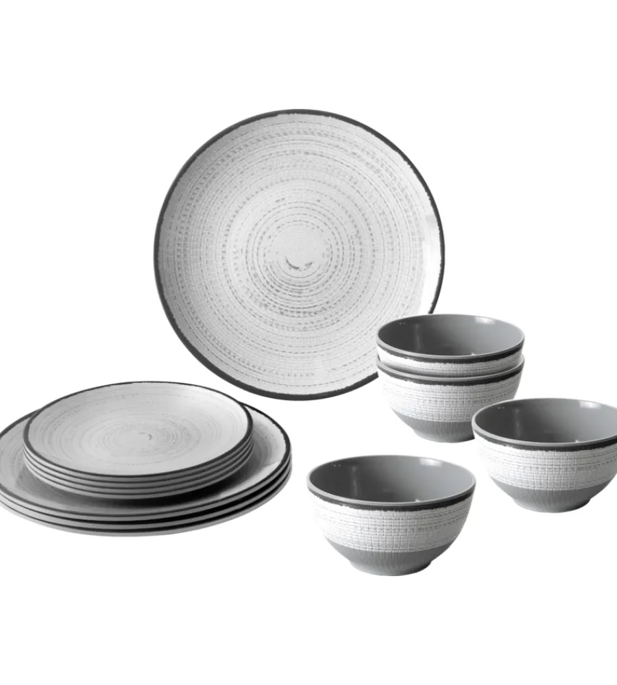 Sale Set 12 stoviglie da campeggio "tivoli" in melamina antiscivolo Campeggio