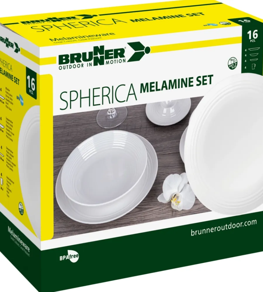 Campeggio-Brunner Set 16 stoviglie da campeggio "spherica" in melamina antiscivolo