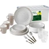 Brunner Campeggio|Set 36 stoviglie da campeggio "savana" in stone touch antiscivolo