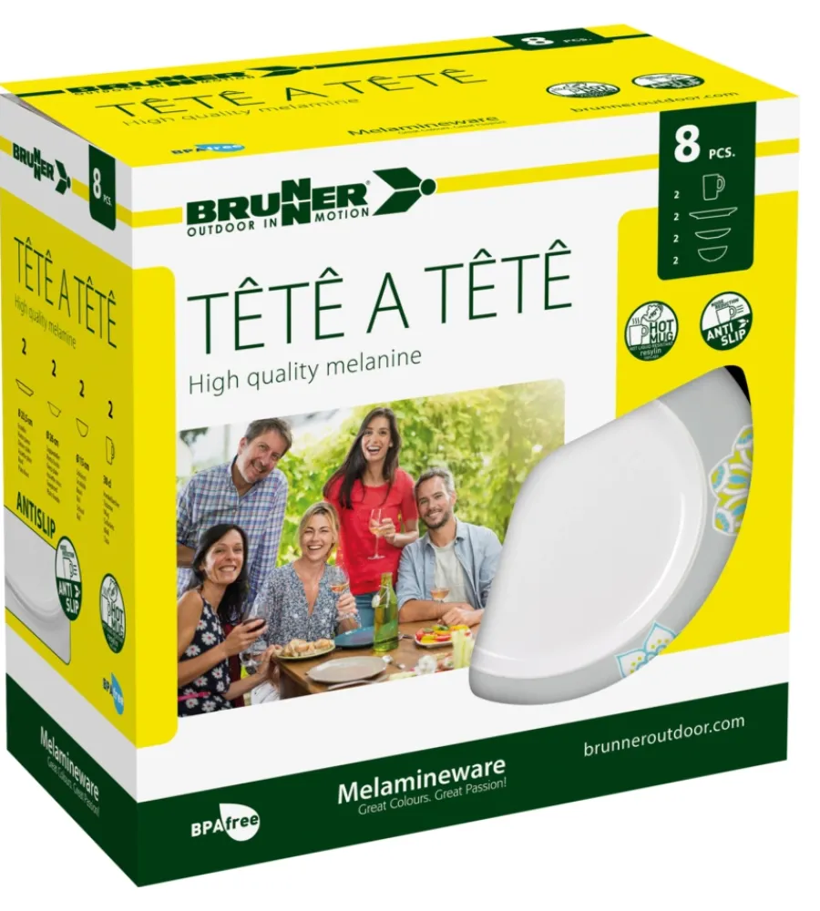 Sale Set 8 stoviglie da campeggio "sandhya" in melamina antiscivolo Campeggio